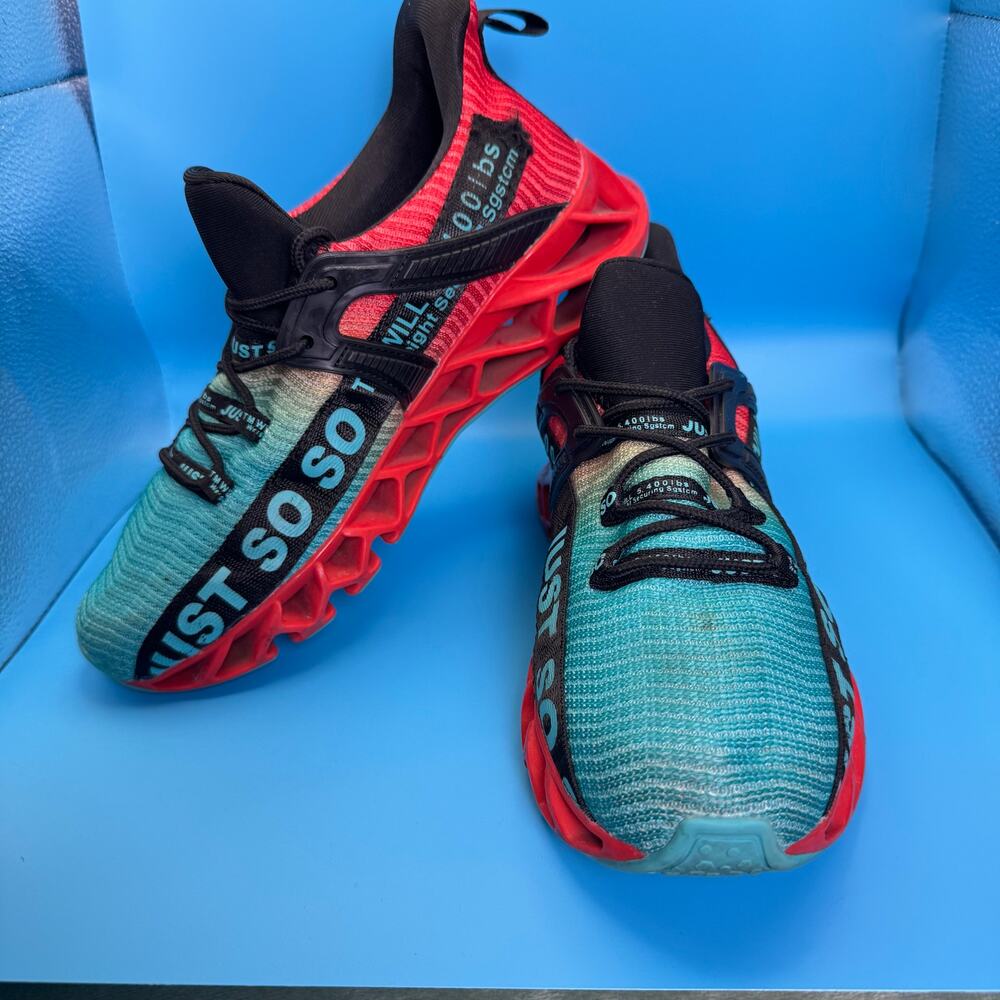 COKAFIL Running Shoes Blade Sole Knit Mesh Lace Up Athletic Sneakers EU 41 - Picture 8 of 11